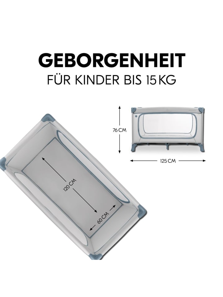 Hauck Reisebett Dream N Play Plus (mit seitlichem Einstieg) in grau,blau günstig kaufen onesize