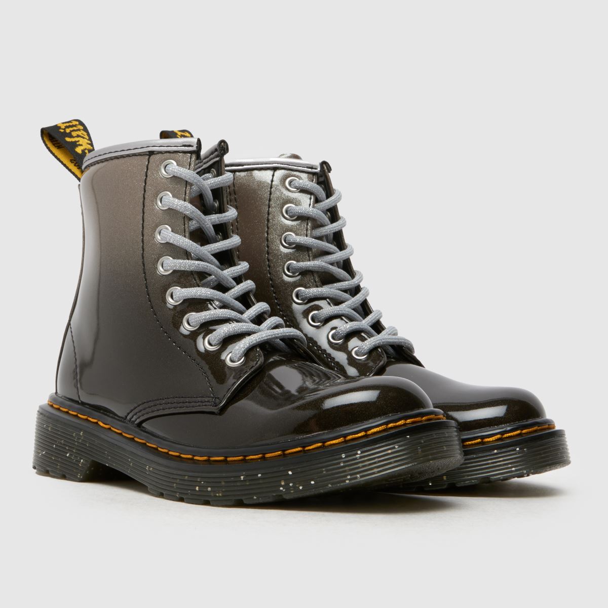 Dr. Martens fekete és ezüst 1460 csillámos lányka junior csizma
