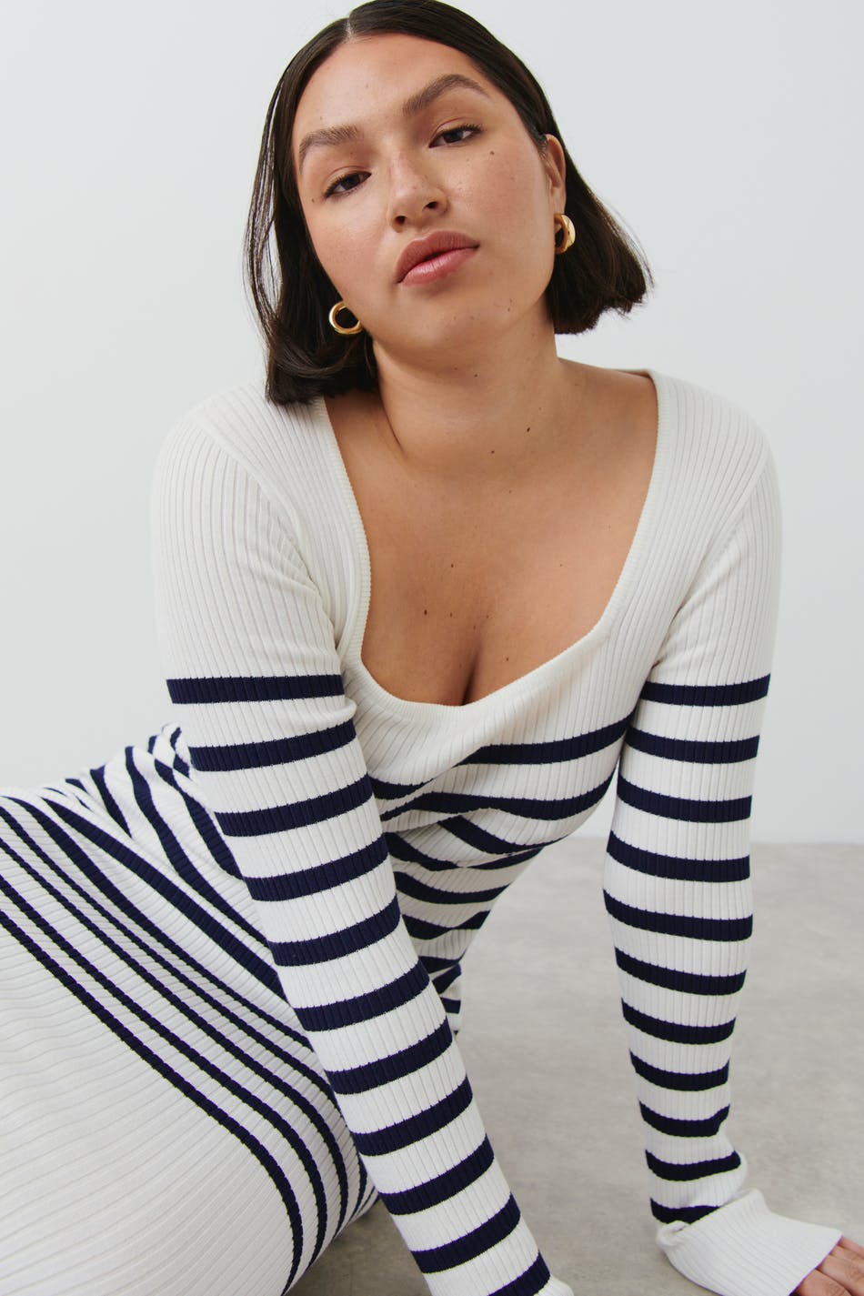 Squareneck knit dress