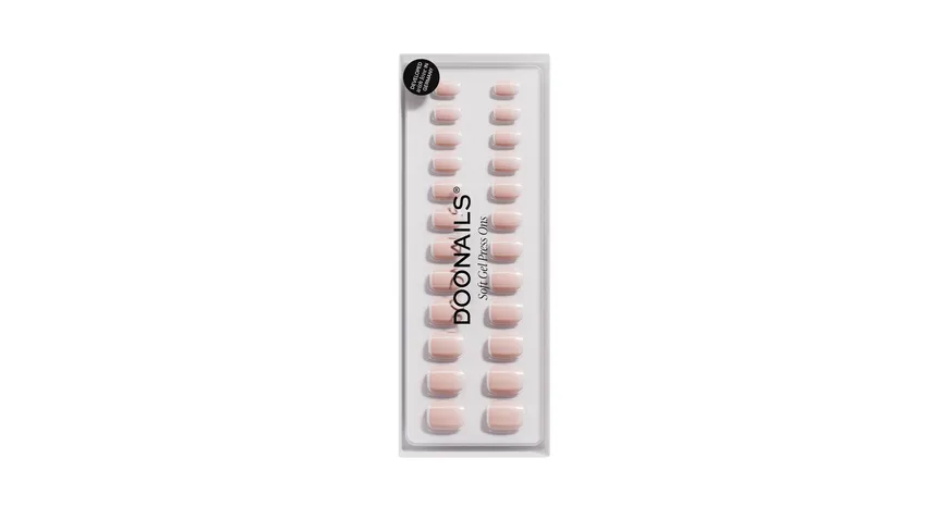 DOONAILS Soft Gel Press Ons Classic French Extra Short Square Classic French - Classic French