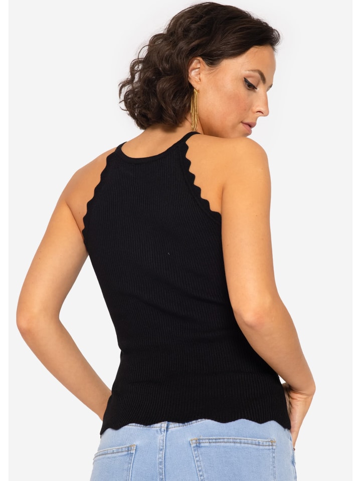 SASSYCLASSY Strick Top in schwarz günstig kaufen