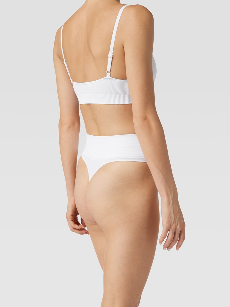 String mit Label-Print im 2er-Pack in weiß