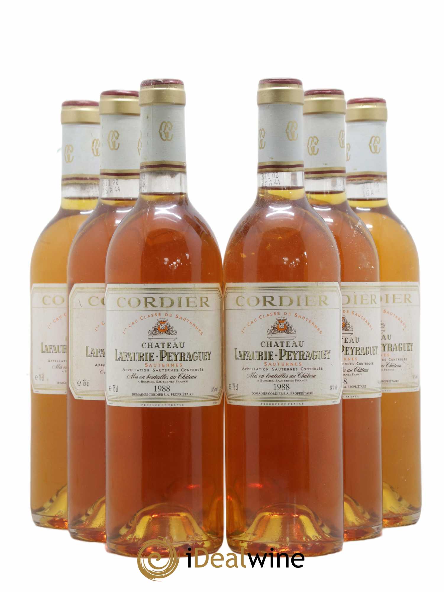 Château Lafaurie Peyraguey 1er Grand Cru Classé  1988 - Lot de 6 Bouteilles