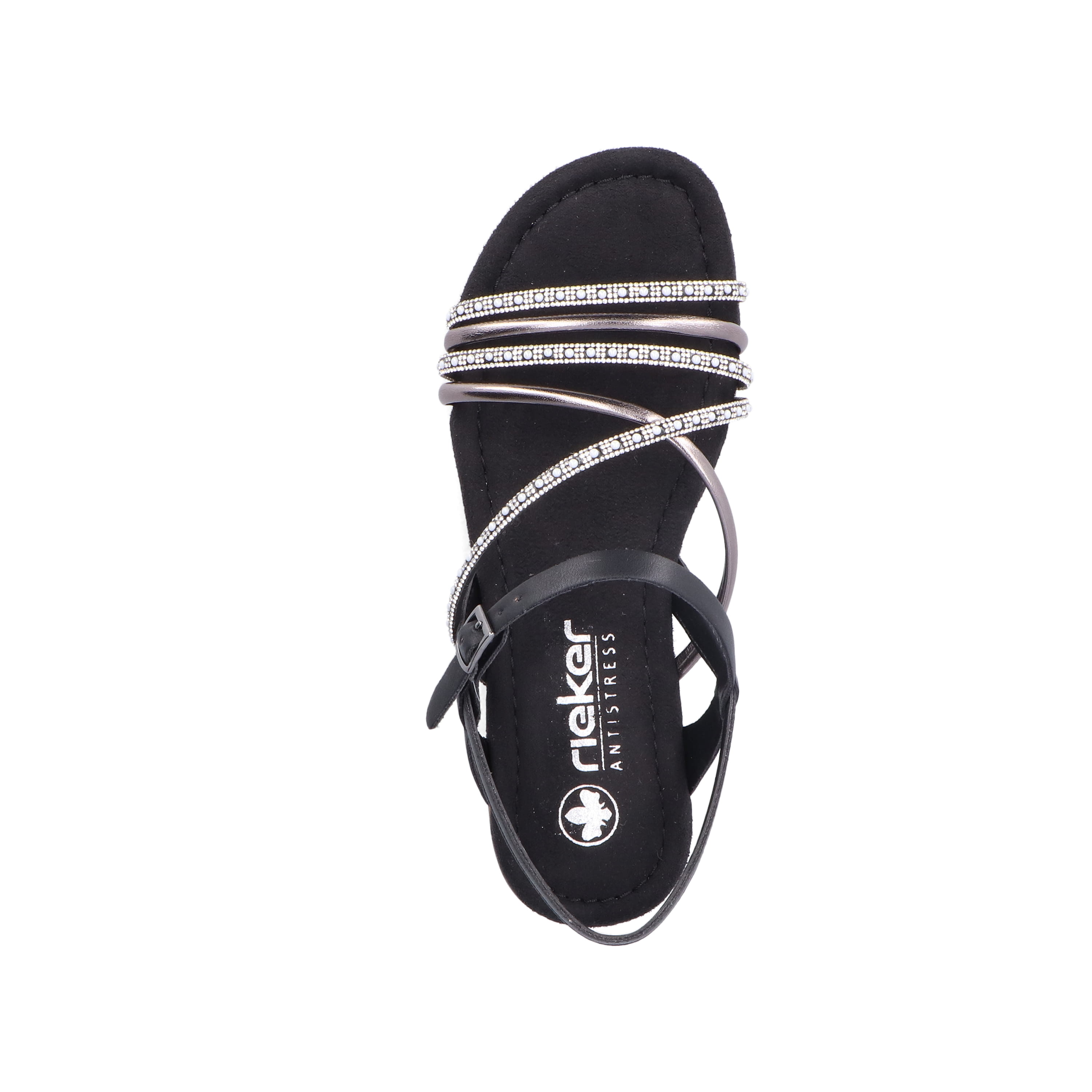 Rieker Damen Riemchensandalen tiefschwarz