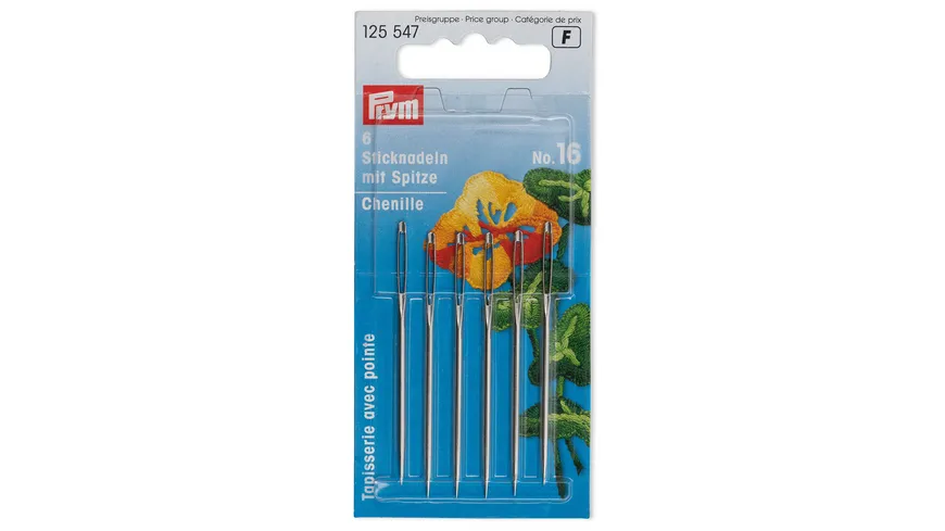 Prym Sticknadeln mit Spitze ST 16 1,60 x 55 mm silberfarbig