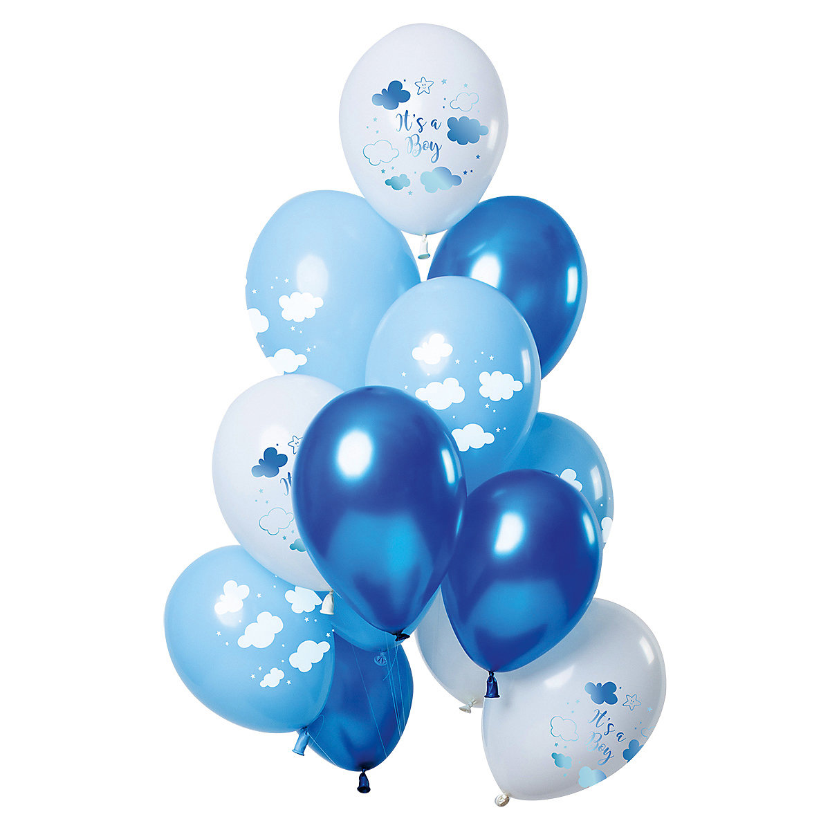 Ballons 'It's a boy' Blau 33cm - 12 Stück