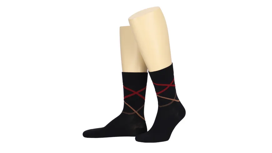 MOVE UP Herren Socken Argyle schwarz