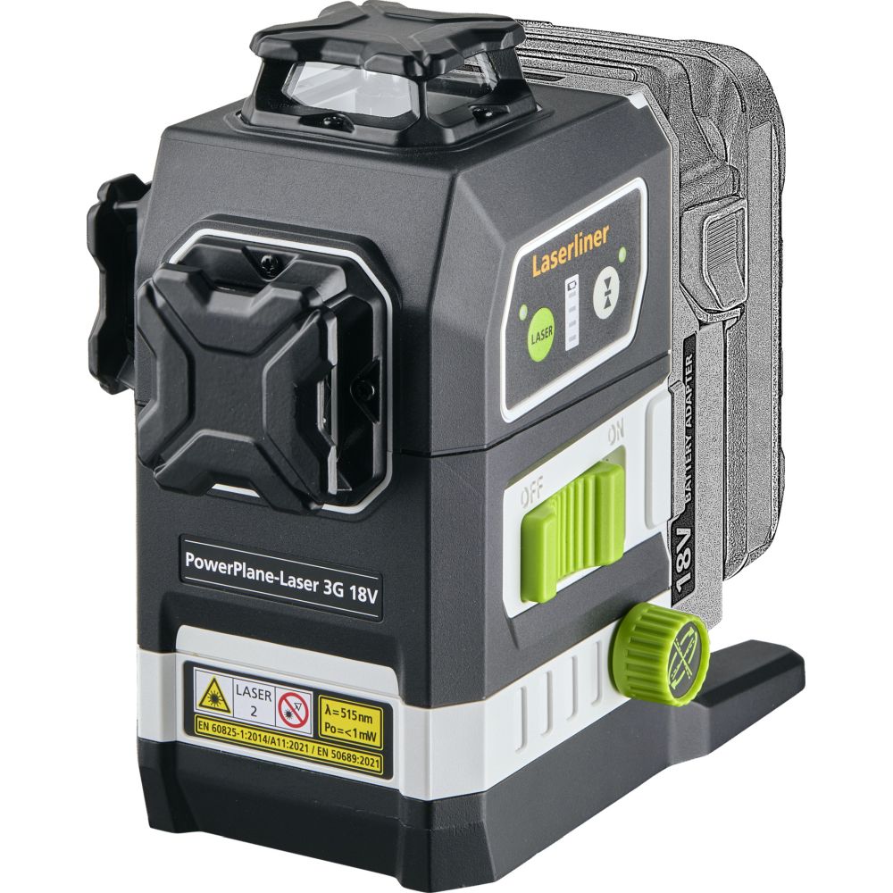 Laserliner 036.380L PowerPlane-Laser 3G Multi 18V SET in L-Boxx excl. accu-adapters, accu en lader
