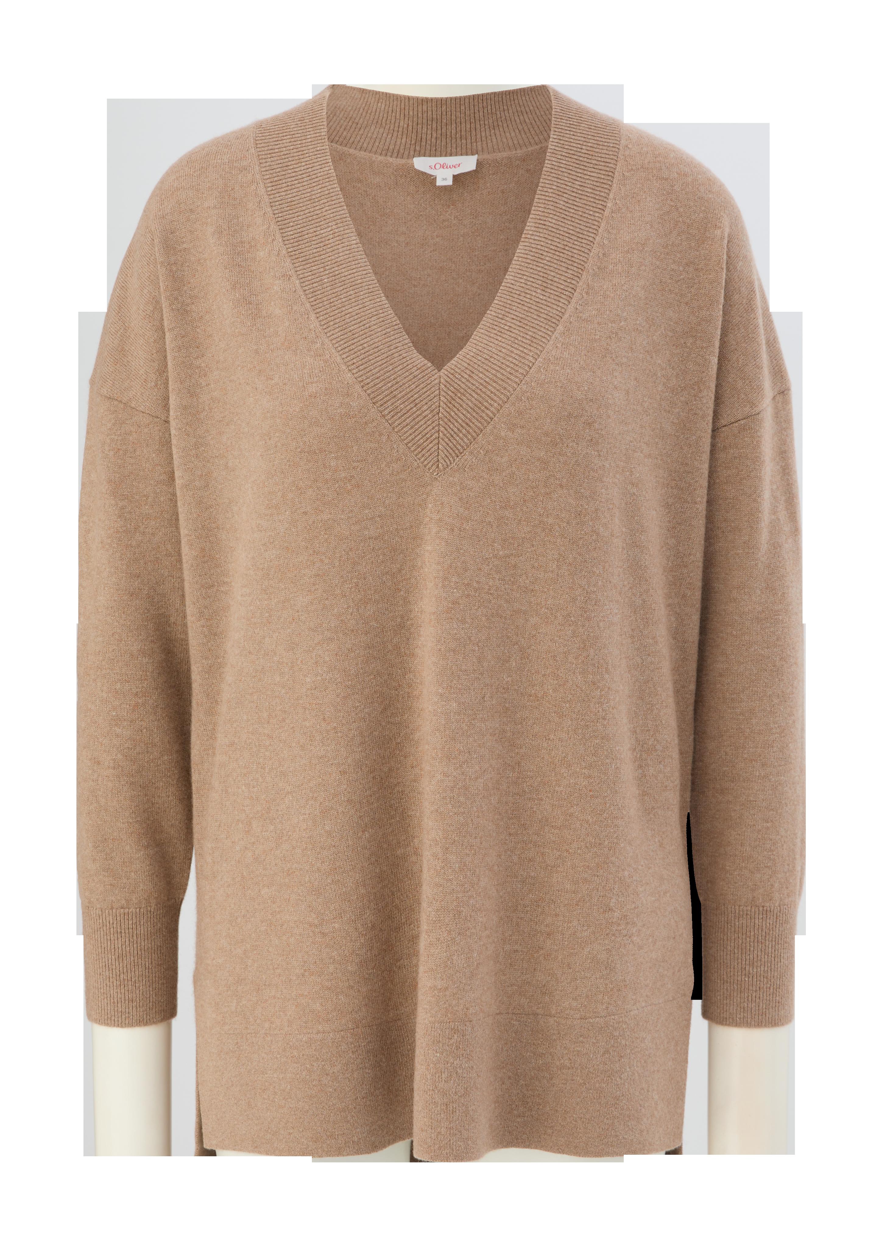 Kaschmirpullover mit V-Ausschnitt  2123894-84W5