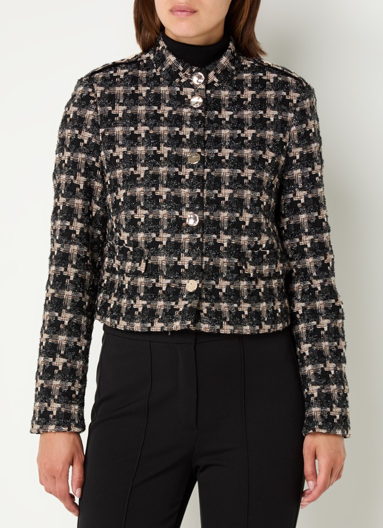 Taifun jacket in wool blend with tweed look and flap pockets