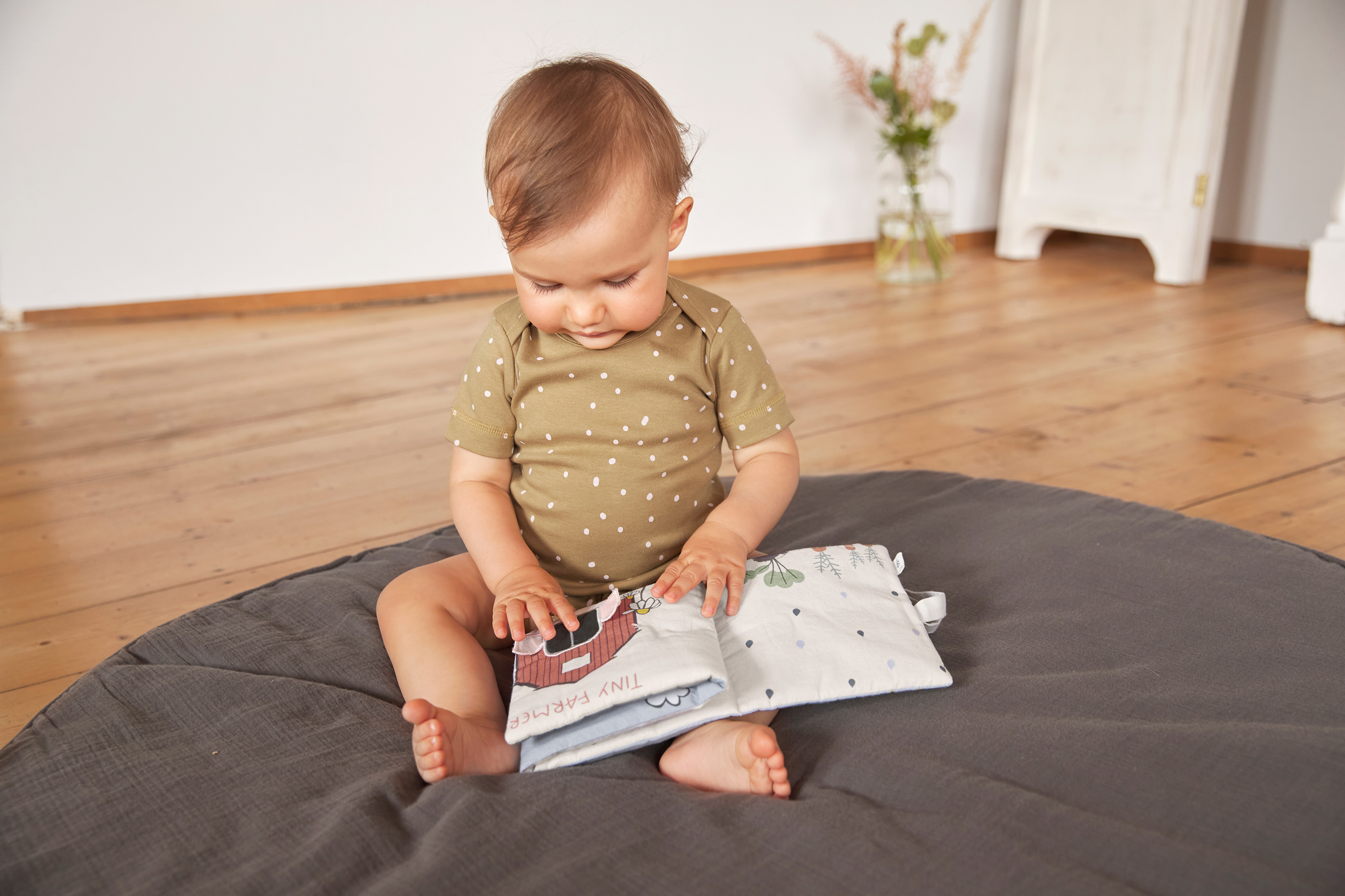 Baby Wickelbody kurzarm - Bio Baumwolle, Punkte, Gelb