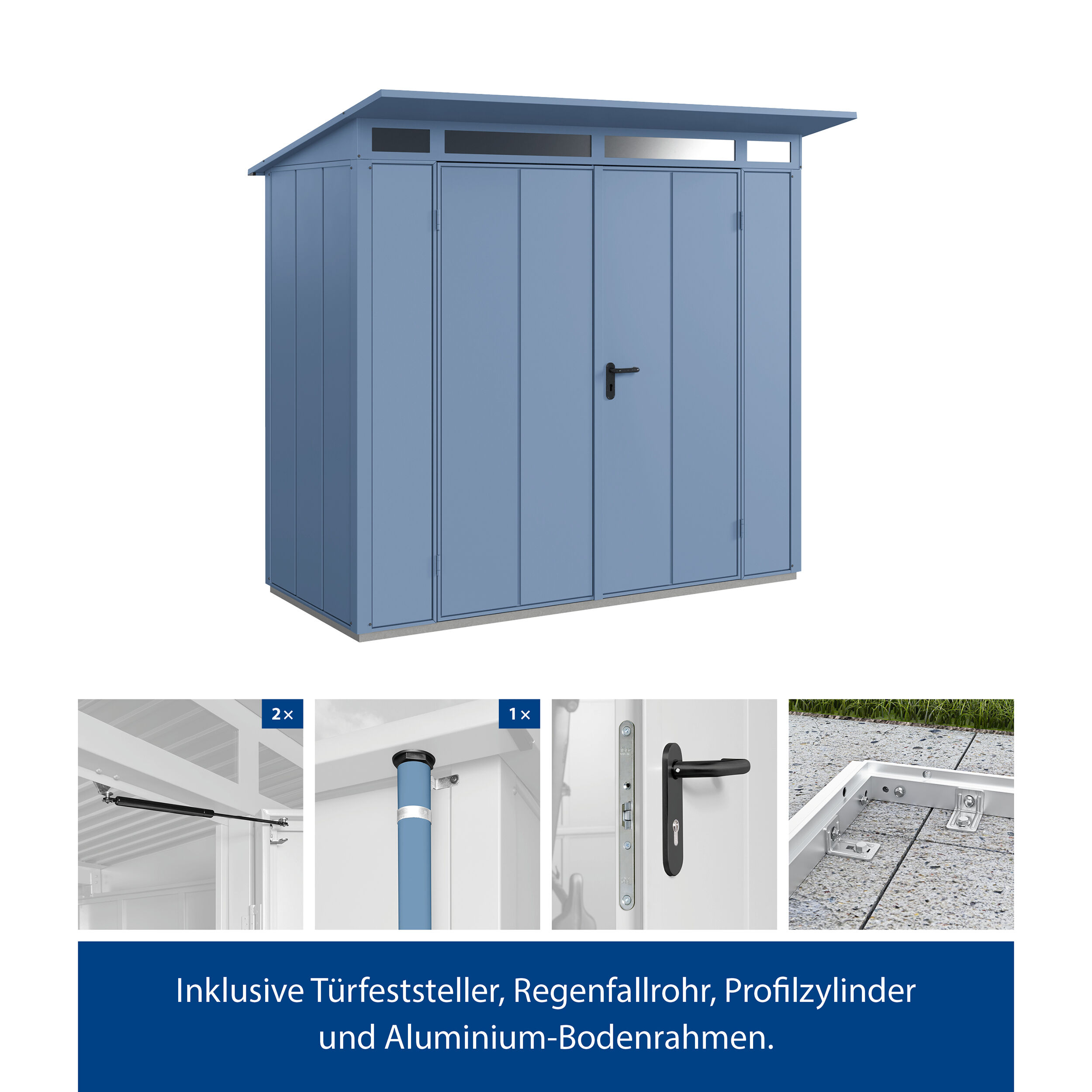 Set Berry Modern-P,Typ1 Gerätehaus - Blau