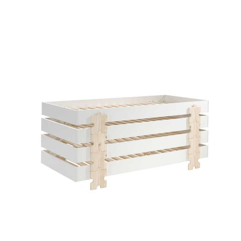 Lit empilable 90x200cm Modulo puzzle blanc