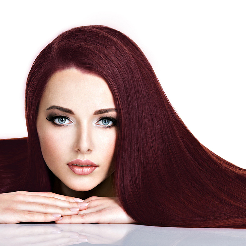 hair2heart Extensions adhesives Invisible Premium cheveux naturels #99j Bourgogne extensions