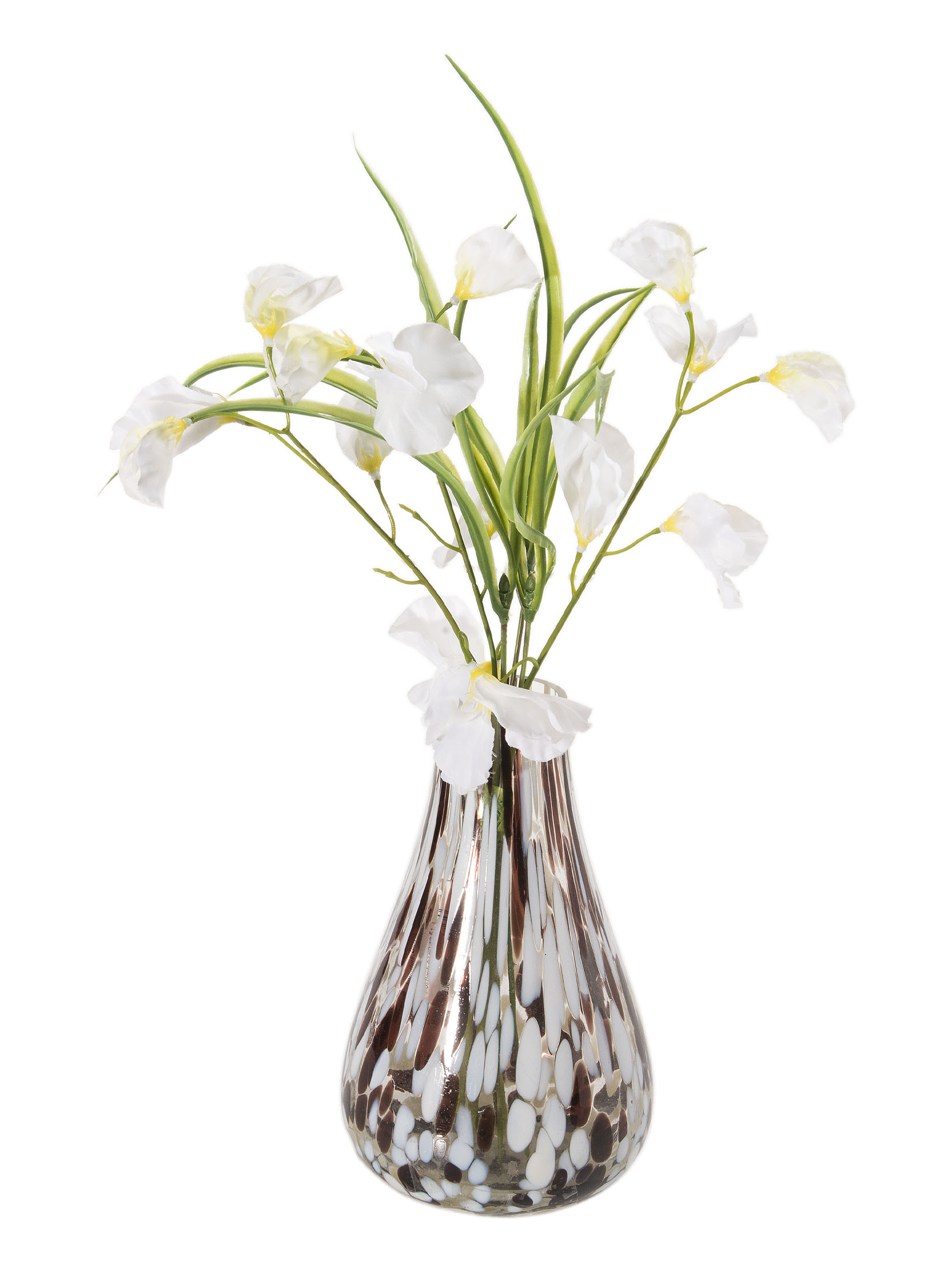 Therry Deko-Vase, Weiss/Braun