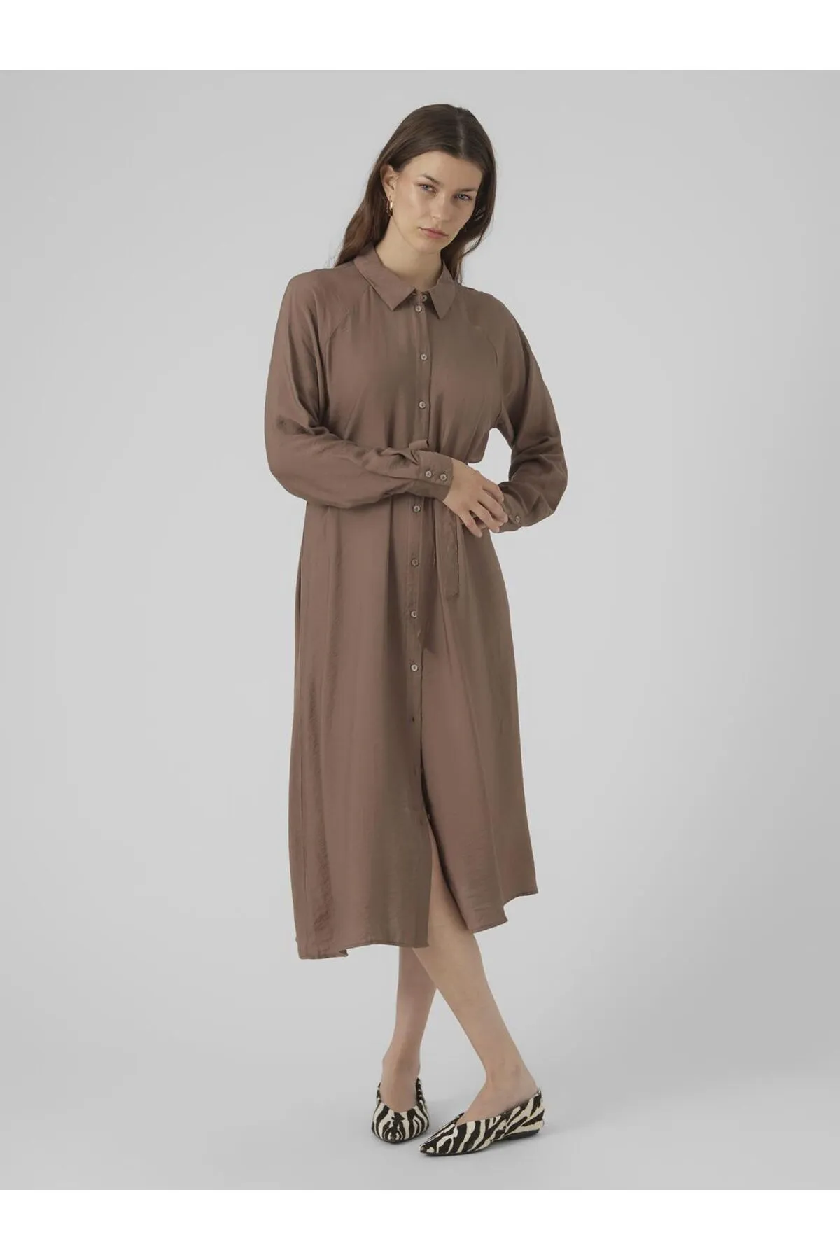 Vero Moda  Hemdblusenkleid VMDEBBY LS CALF SHIRT DRESS WVN GA NOOS