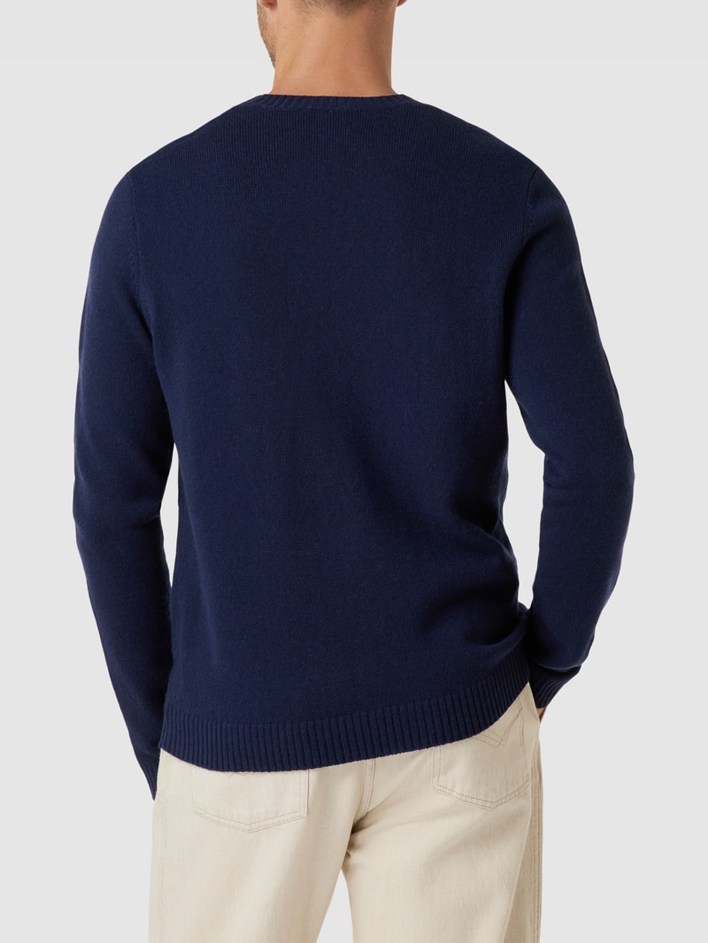 Strickpullover mit Label-Detail in marineblau