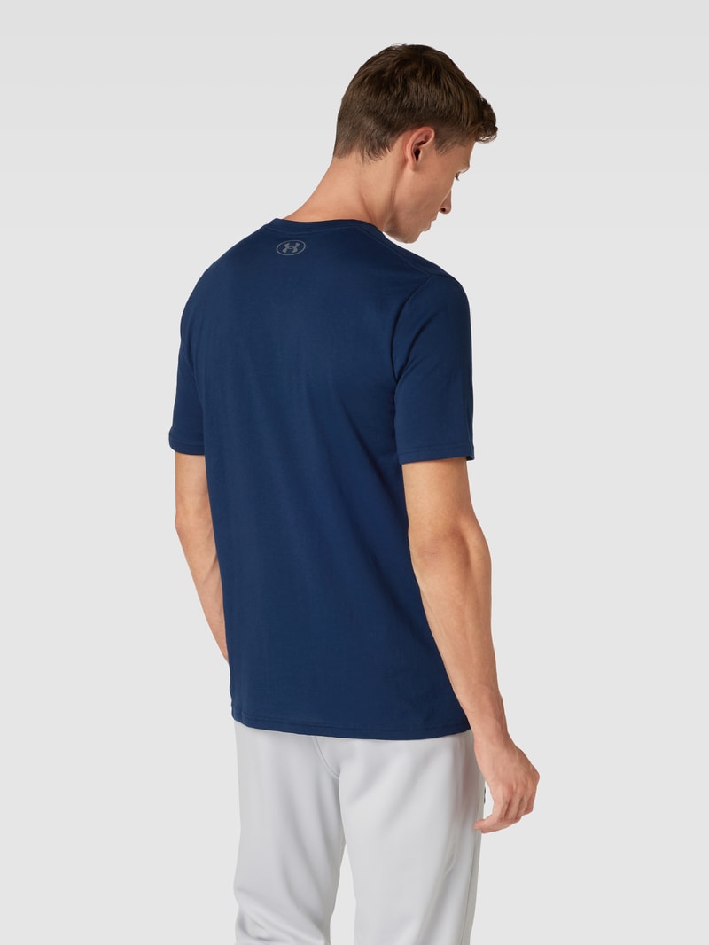 T-Shirt mit Label-Print in marineblau