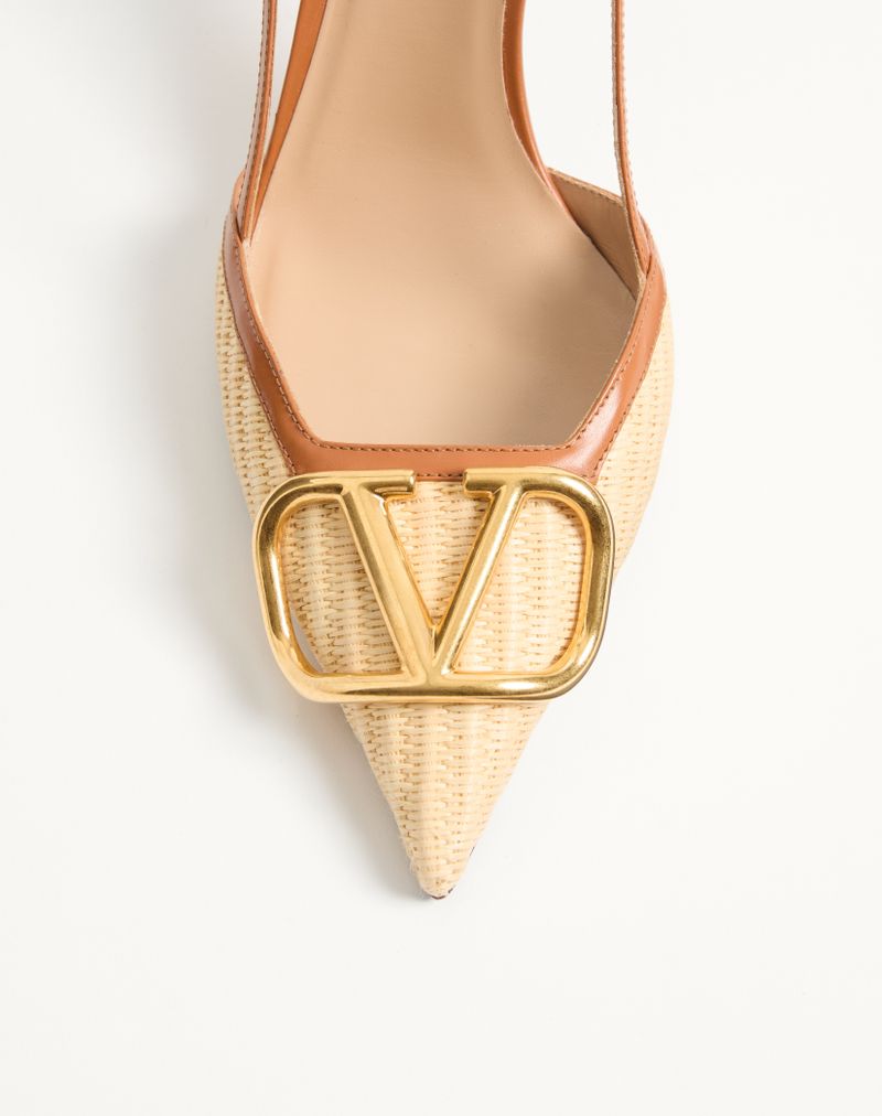 VLogo Signature Slingback Decote em Ráfia 80mm
