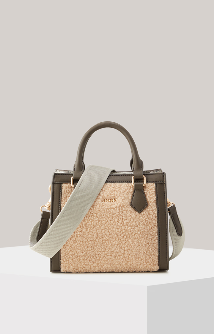 Handtasche Mazzolino Peluche Ariella in Blau/Beige