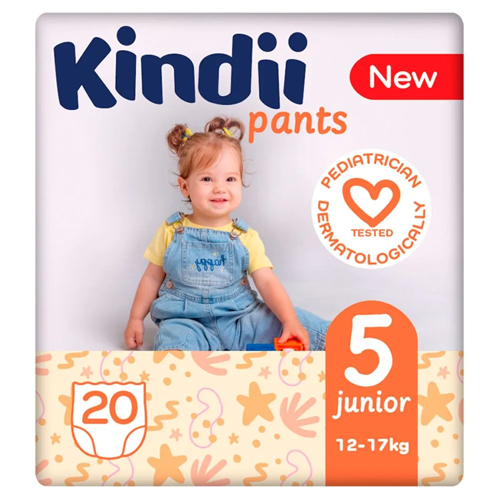 Kindii Junior 5 - Blebukser størrelse 5 (12-17 kg) 20 stk.