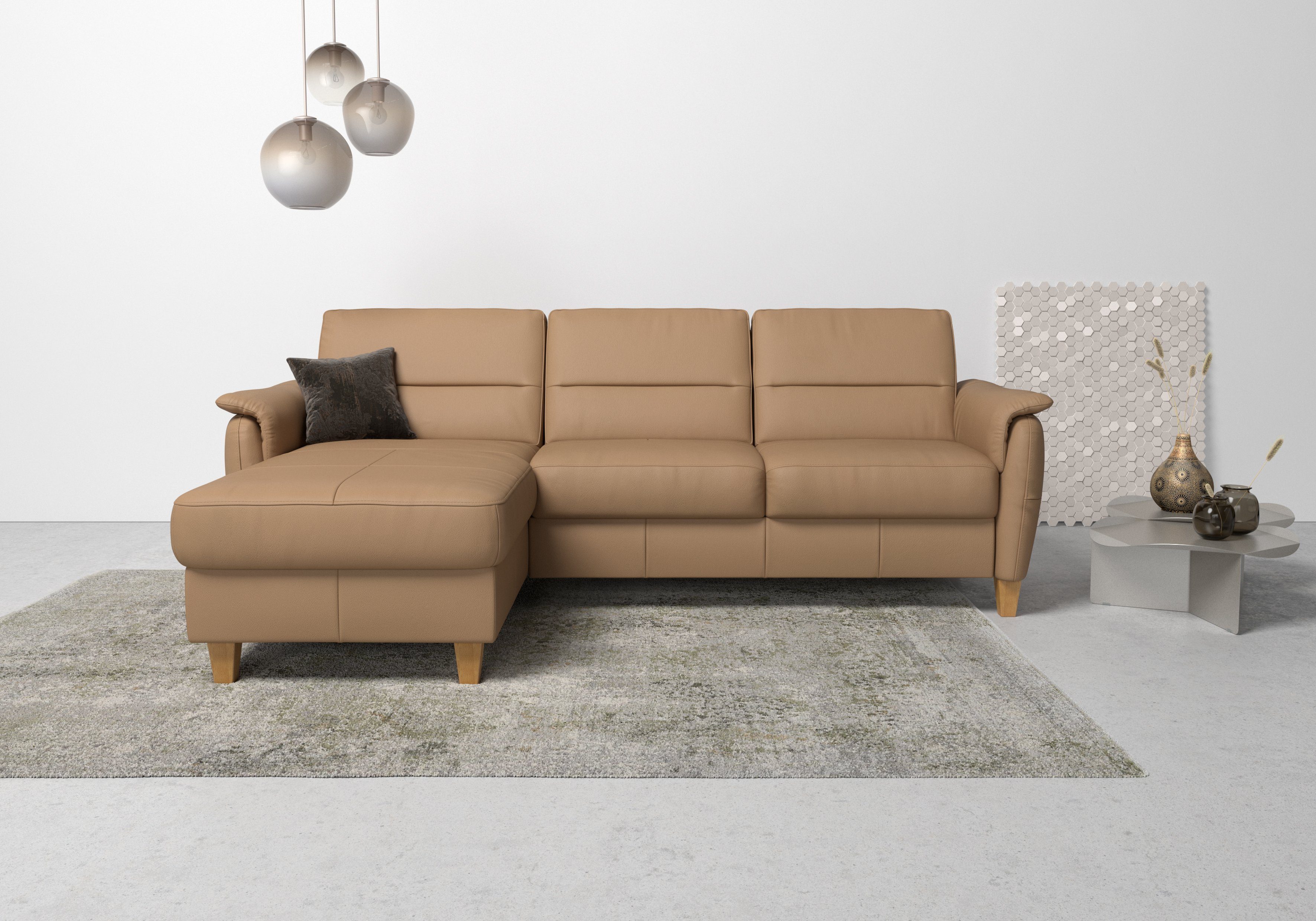 Home affaire Ecksofa Palmera, Federkern, wahlweise mit Bettfunktion und mit/ohne Bettkasten