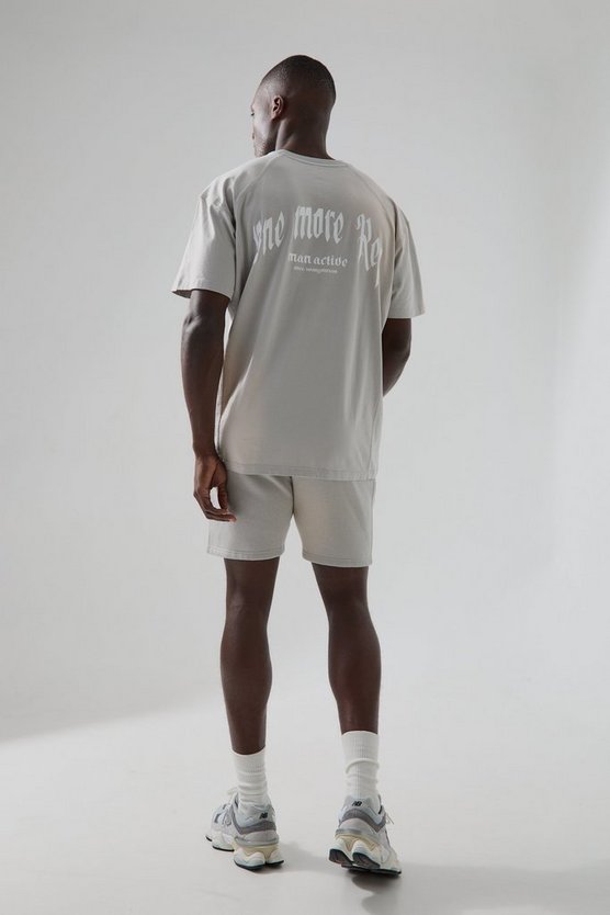 Man Active T-Shirt mit Vintage-Waschung