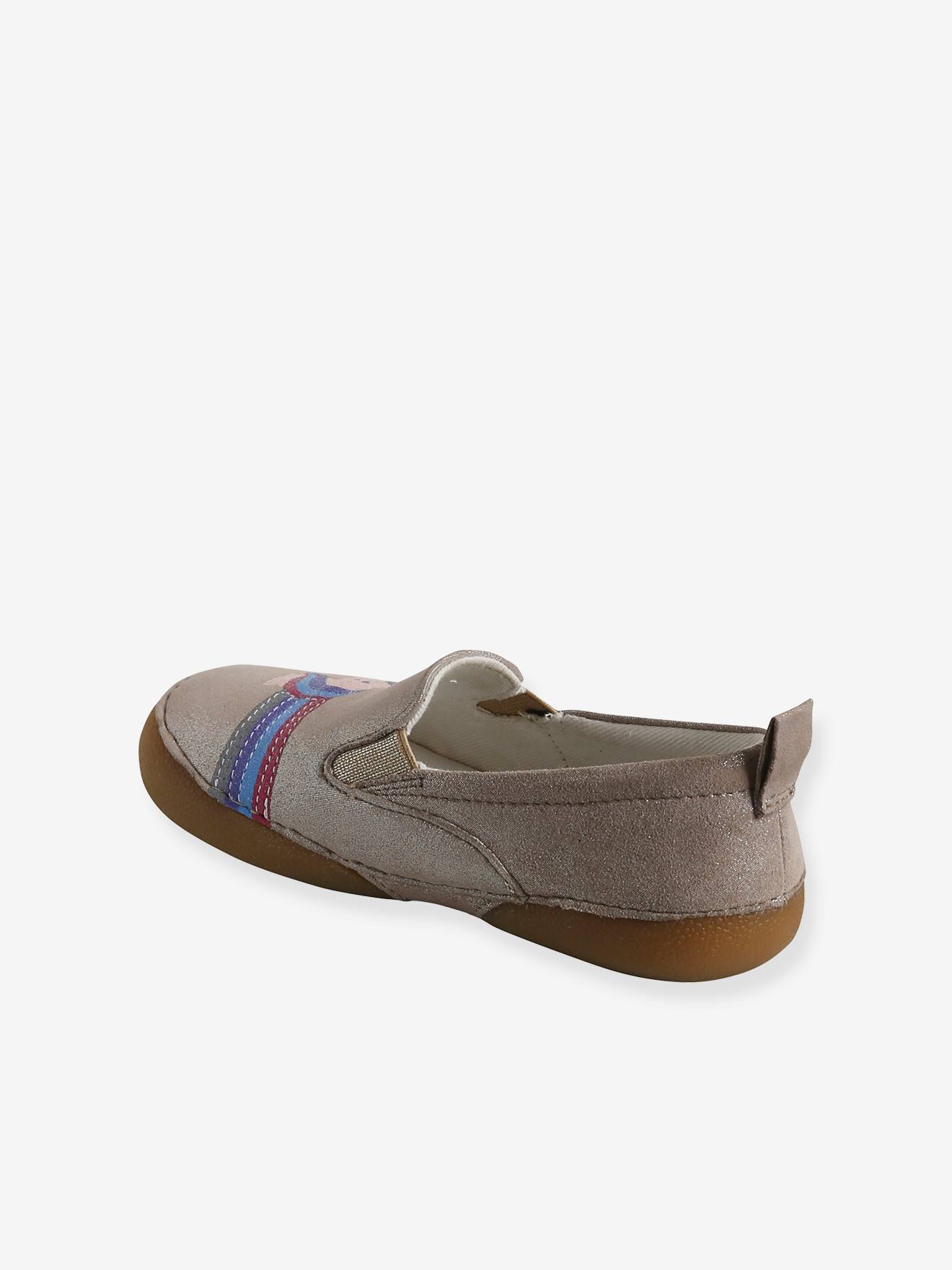 Vertbaudet Kinder Hausschuhe - beige glanzeffekt