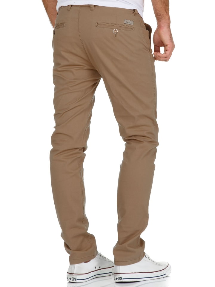 Amaci&Sons Slim Fit Chino mit Stretch ATLANTA in Beige günstig kaufen