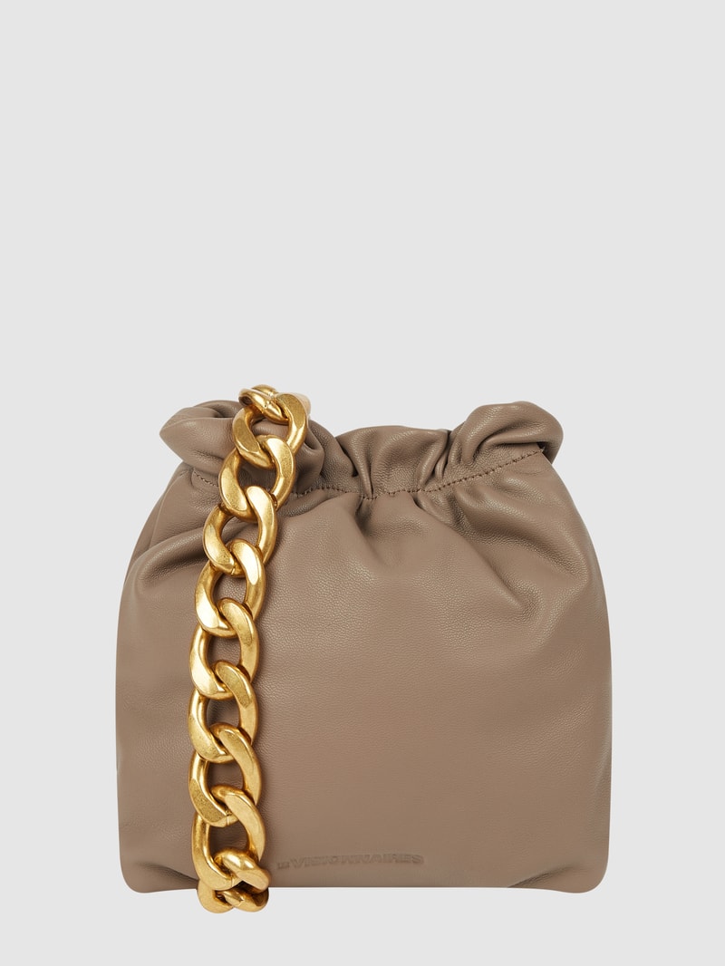 Crossbody Bag aus Leder Modell 'Lilou' in taupe