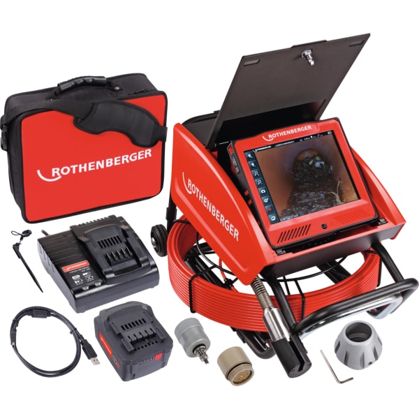 Câmera de inspeção Rothenberger 1500002613 ROCAM 4 plus - Cabo de 30 m, cabeçote de câmera de 30 mm