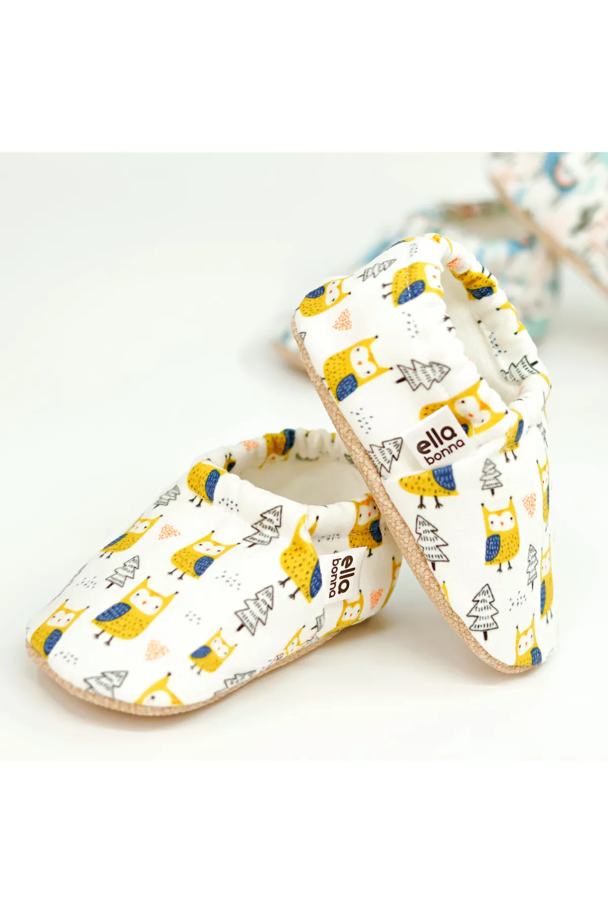 Ella Bonna  Anti-Rutsch-Sohle, Vogelmuster, Babyschuhe, Heimstiefel, Hausschuhe, Kinderzimmerschuhe, Hausschuhe