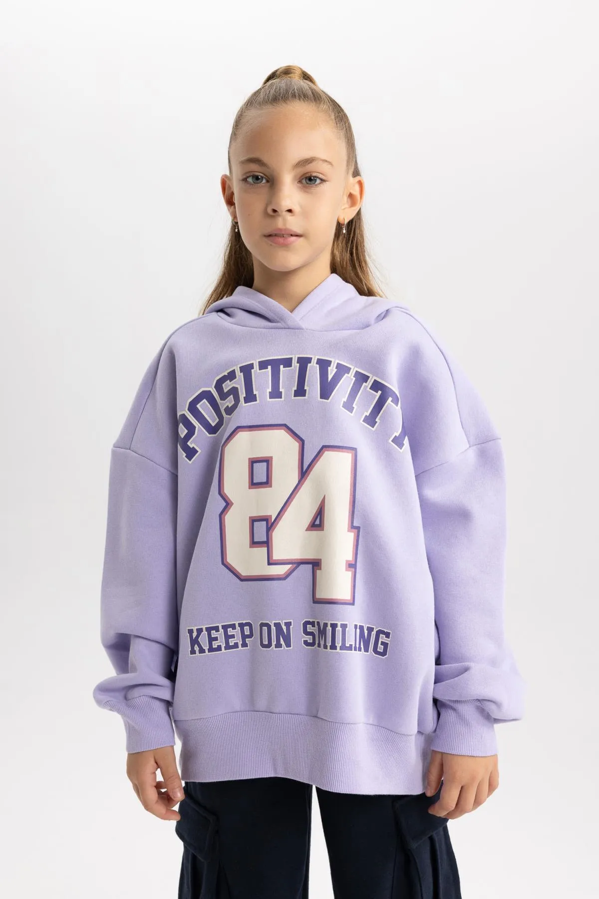 DeFacto  Dickes Kapuzen-Sweatshirt für Mädchen in Oversize-Passform mit weicher, flauschiger Innenseite