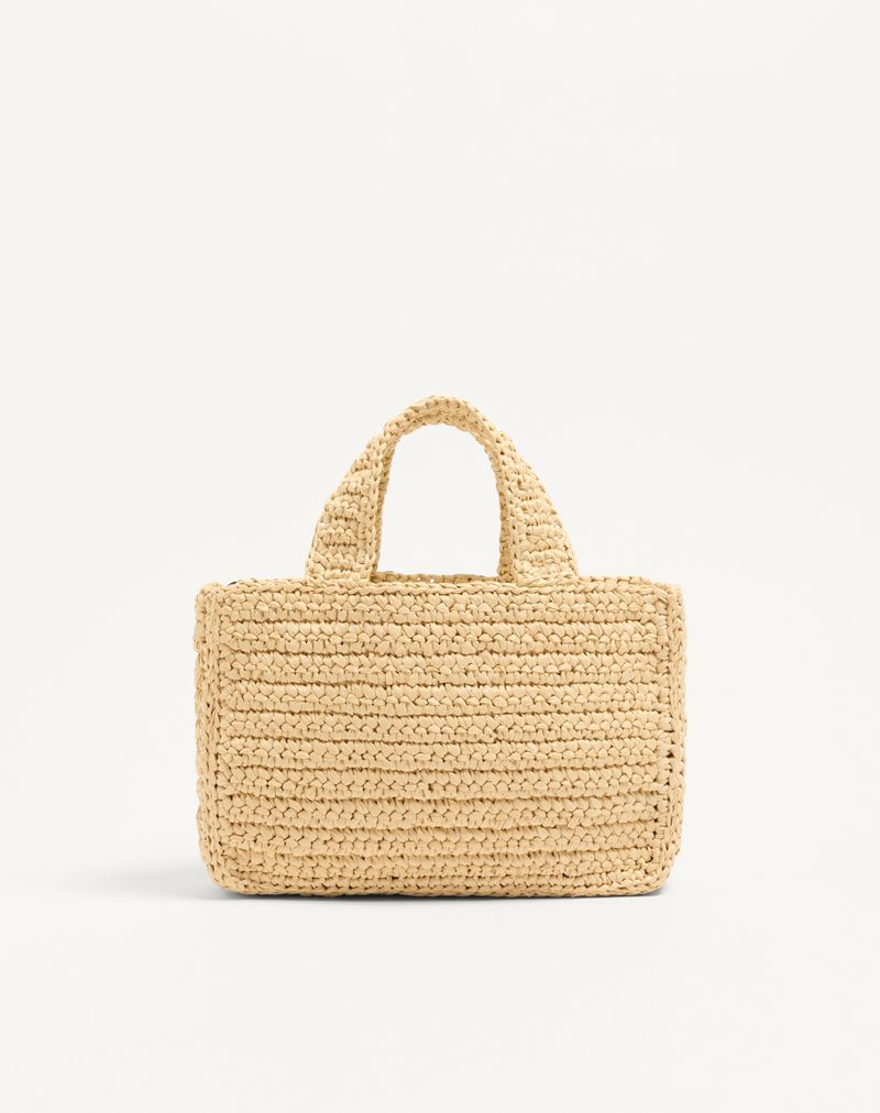 Valentino Garavani Viva Superstar Lille Raffia indkøbstaske
