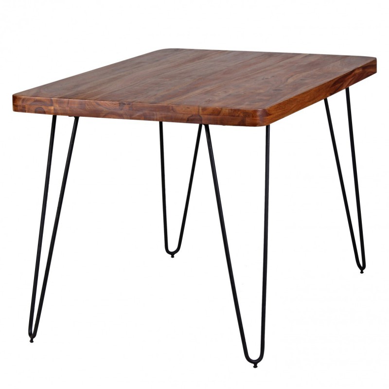 Wohnling Massivholz Sheesham Esstisch 120 x 80 x 76 cm Küchentisch Massiv