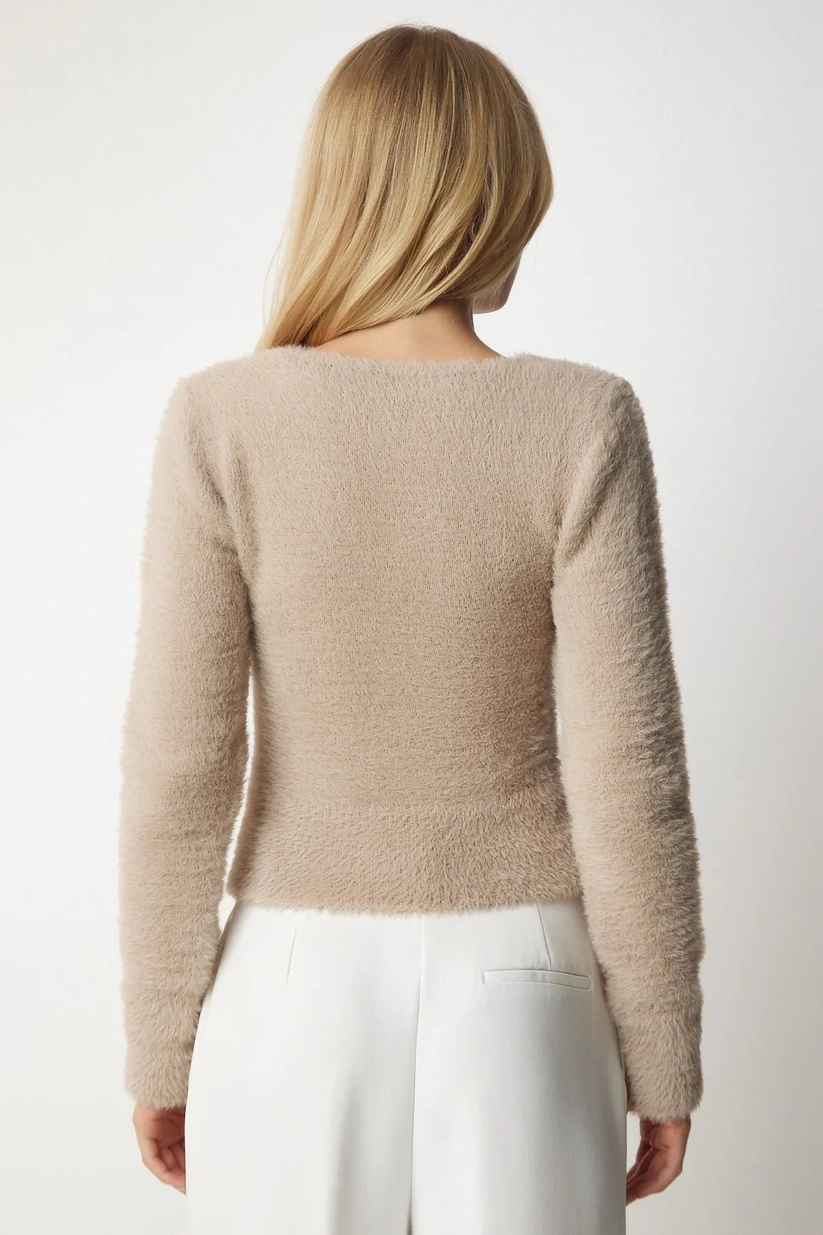 Happiness İstanbul  Pullover - Beige - Figurbetont