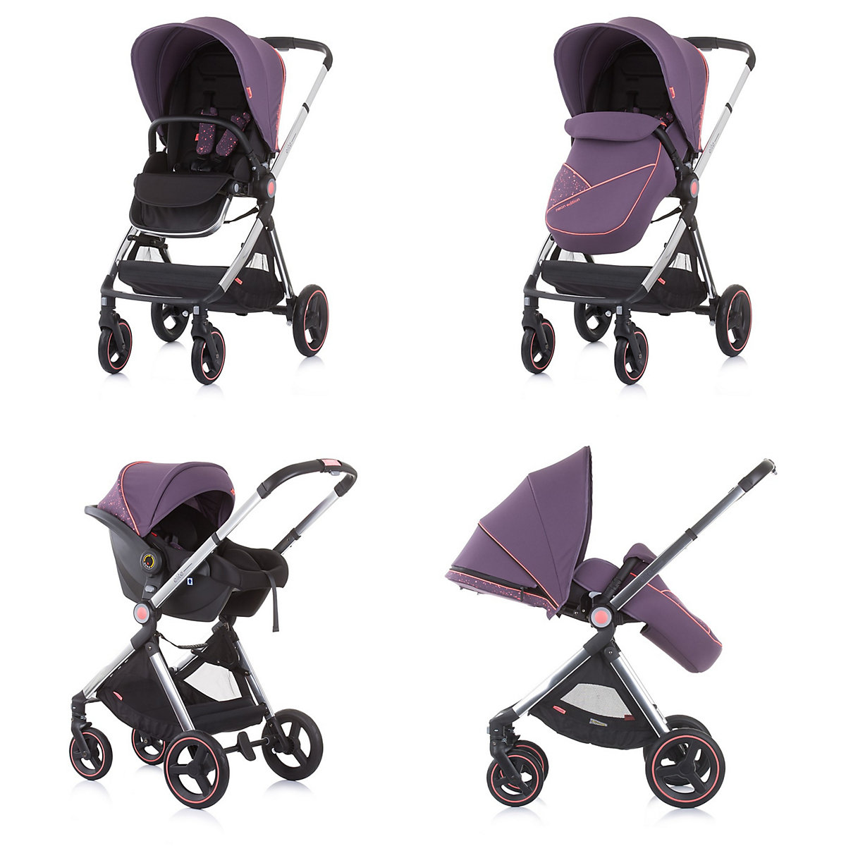 Kinderwagen Elite 3 in 1, Autositz, Babywanne Kombikinderwagen