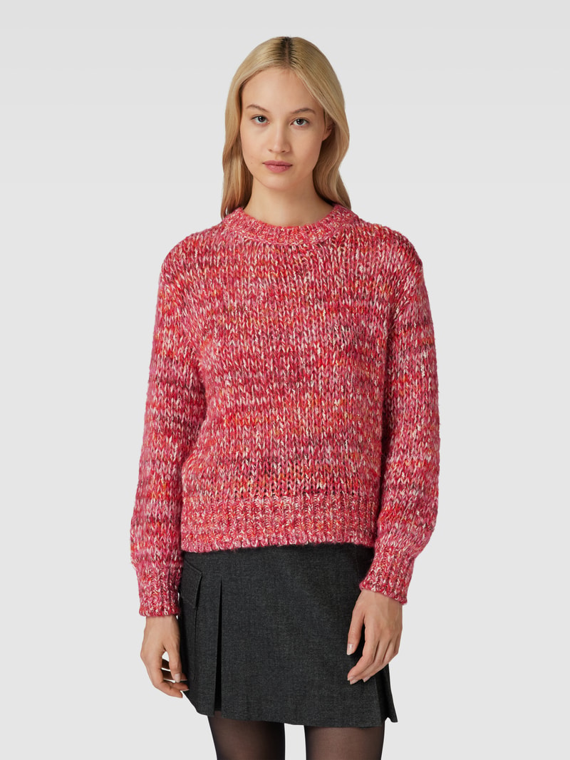 Strickpullover mit Rundhalsausschnitt in rot