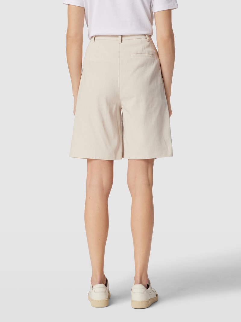 Chino-Shorts mit Bundfalten in sand meliert