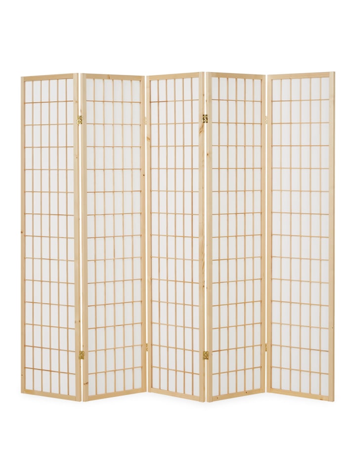 Homestyle4u 5-tlg. Paravent in Braun 220x175 günstig kaufen onesize