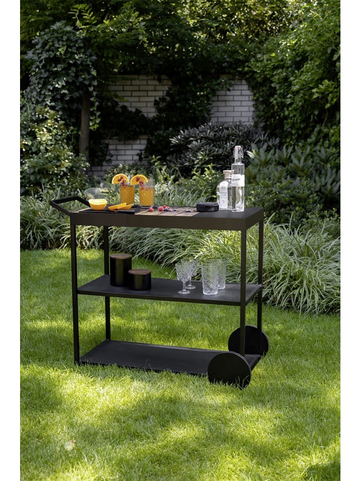 Wenko Servierwagen ''Miro'' in Schwarz/ Braun - (B)80 x (H)98 x (T)40 cm günstig kaufen onesize