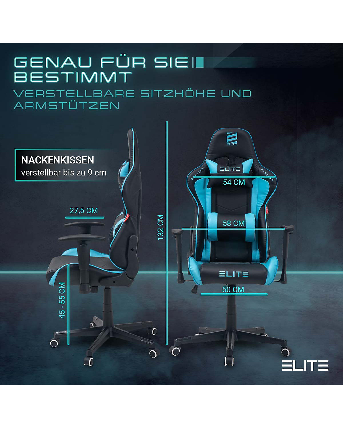 Gaming Stuhl DESTINY MG200 - Ergonomischer Racing Gaming Stuhl - Auch als RGB