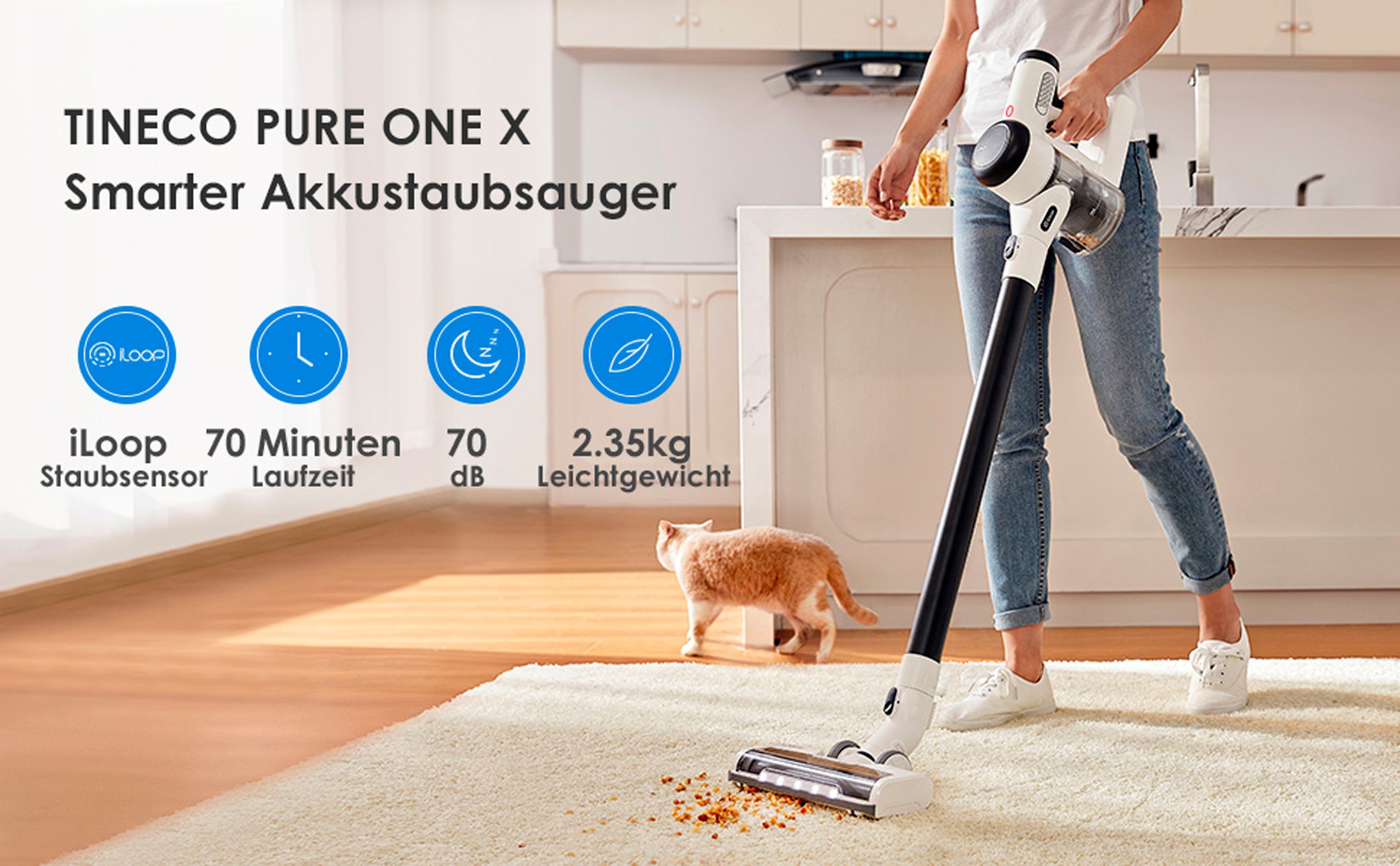 Tineco Akku-Stielstaubsauger Pure One X Essentials, 260 W, beutellos