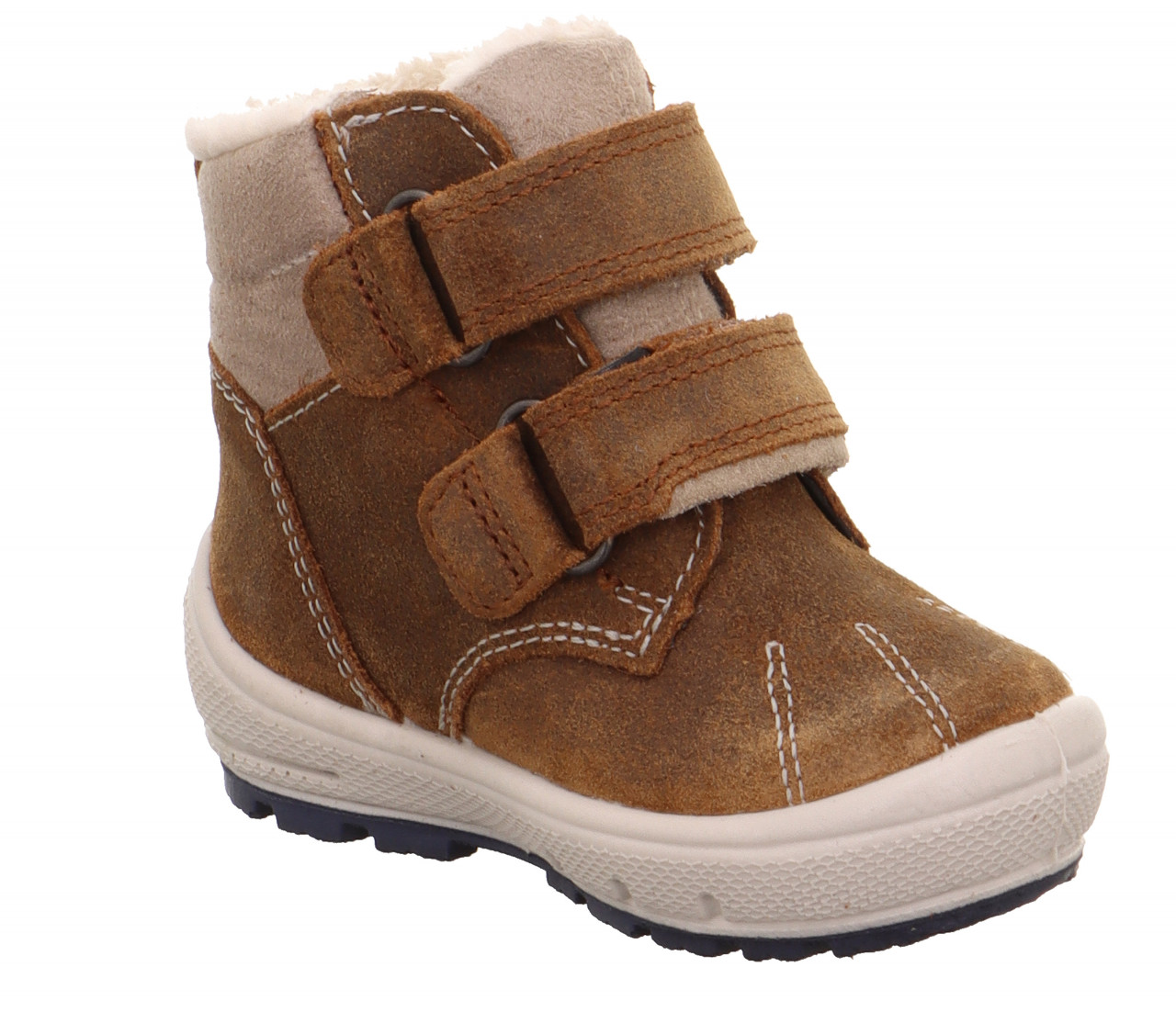 GROOVY - Braun/Beige Boots mit Klettverschluss