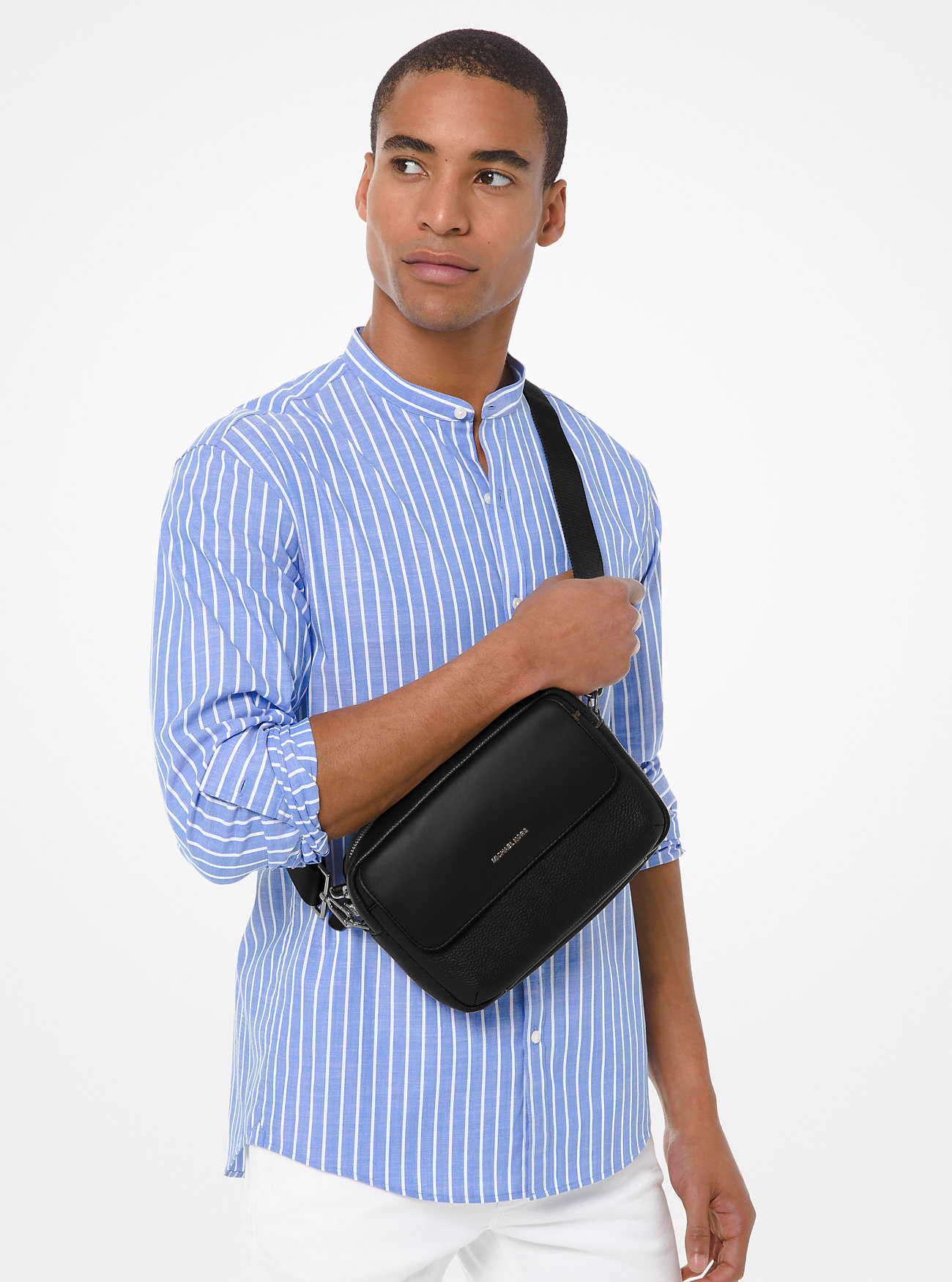 Hudson Pebbled Skinnveske - SVART