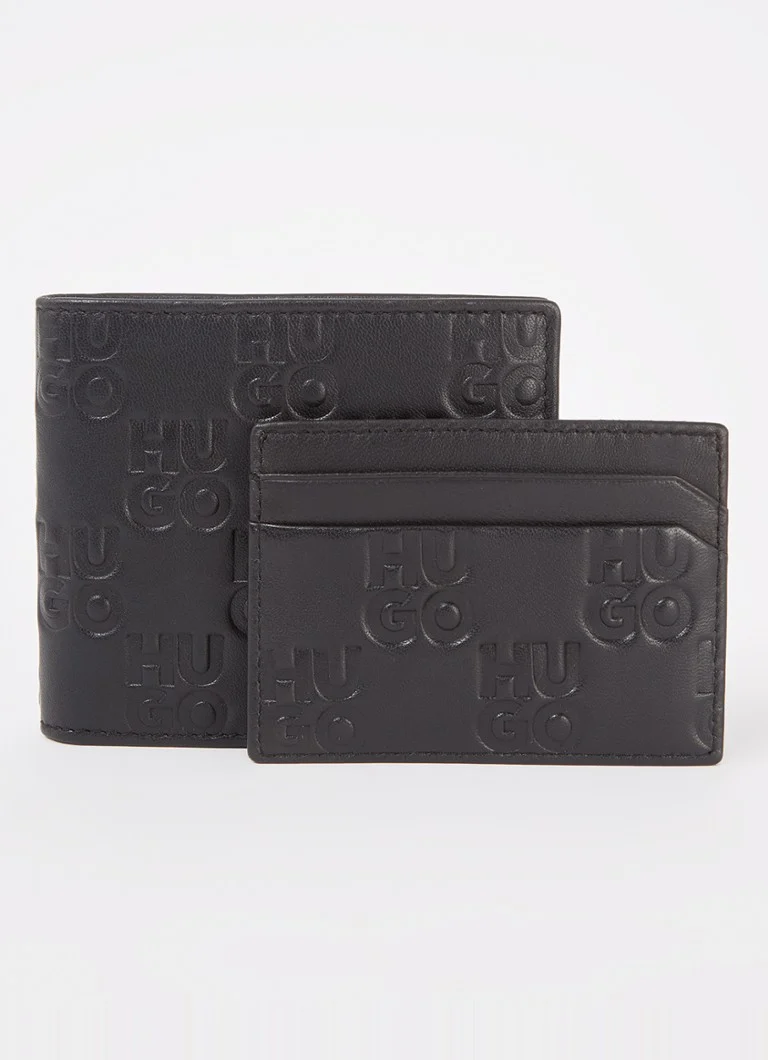 Set portofel și portcard HUGO BOSS din piele de capră (2 piese)