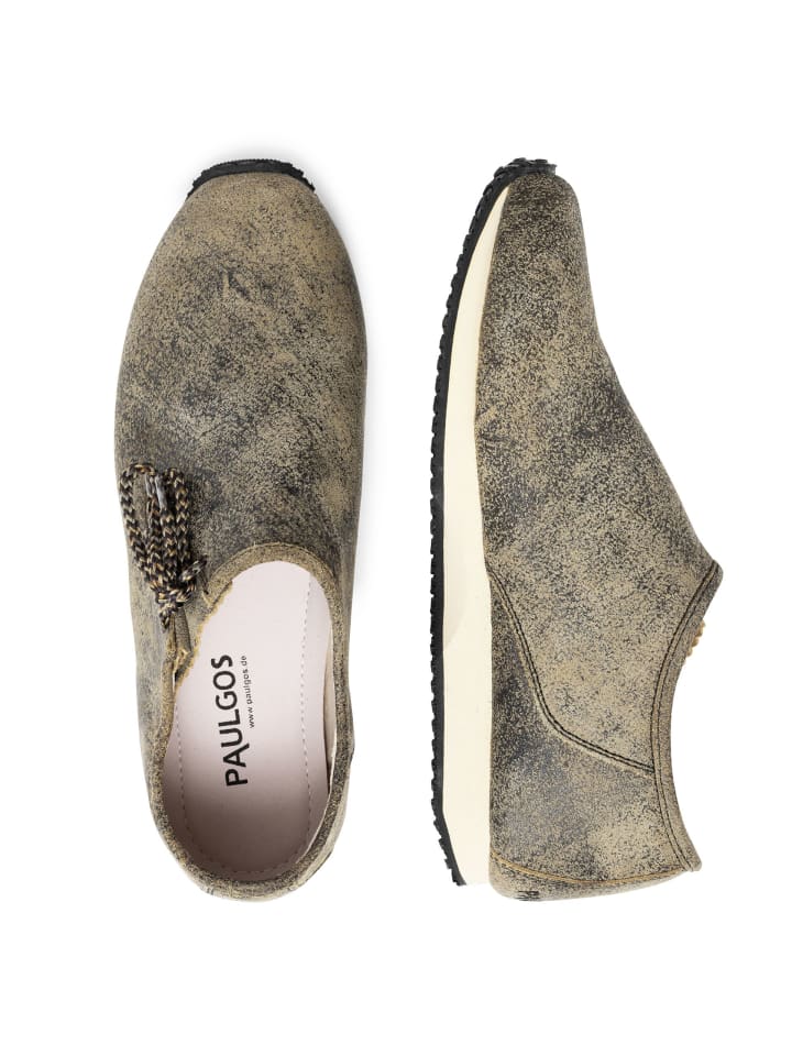 PAULGOS Haferlschuh Trachten Sneaker Schnürschuh Echtleder in Krokodilgrün günstig kaufen
