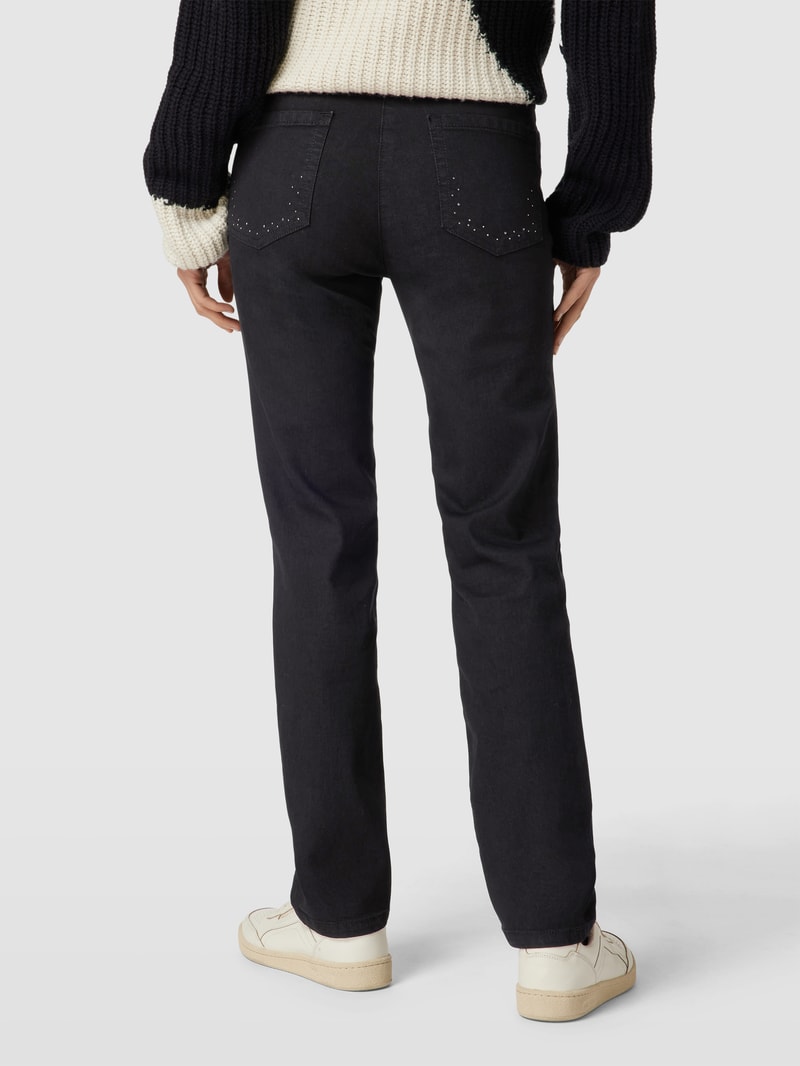 Jeans mit 5-Pocket-Design Modell 'CORA' in schwarz