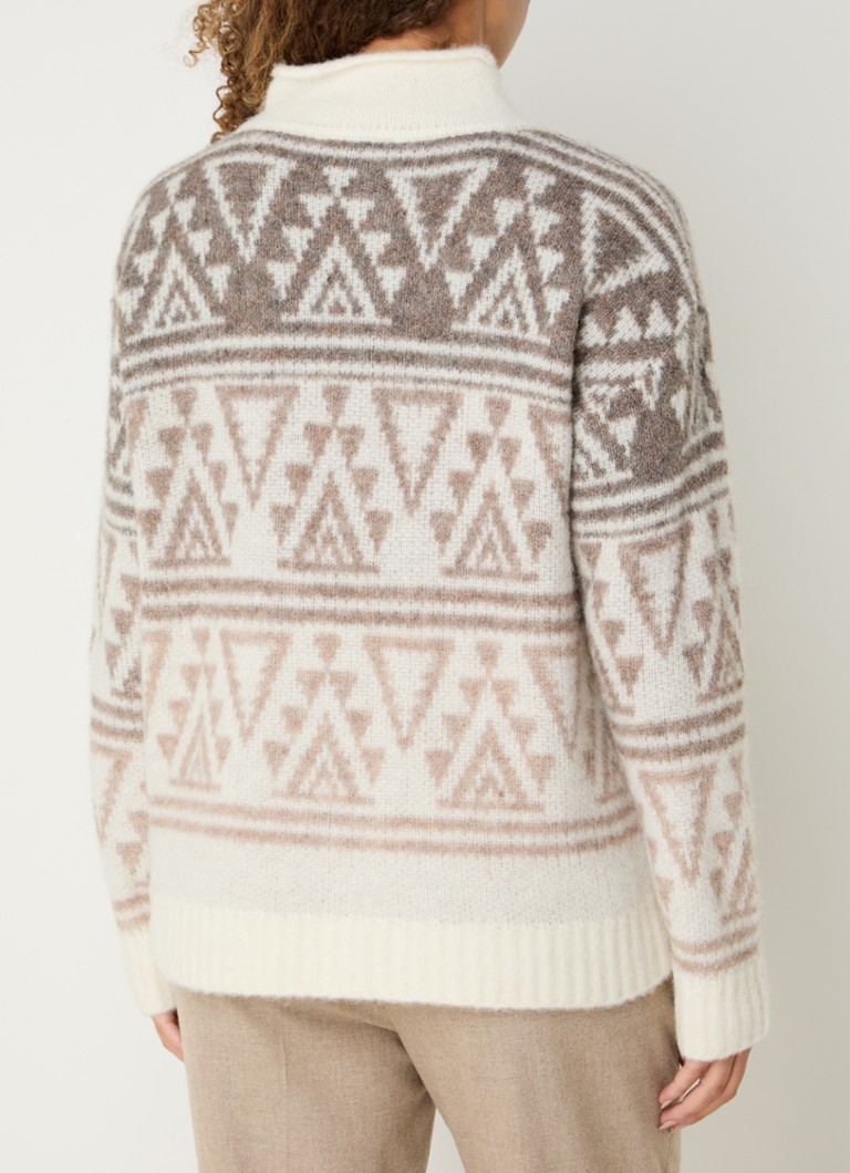 Maglione Claudia Sträter in maglia grossa di misto lana d'alpaca con motivo ricamato