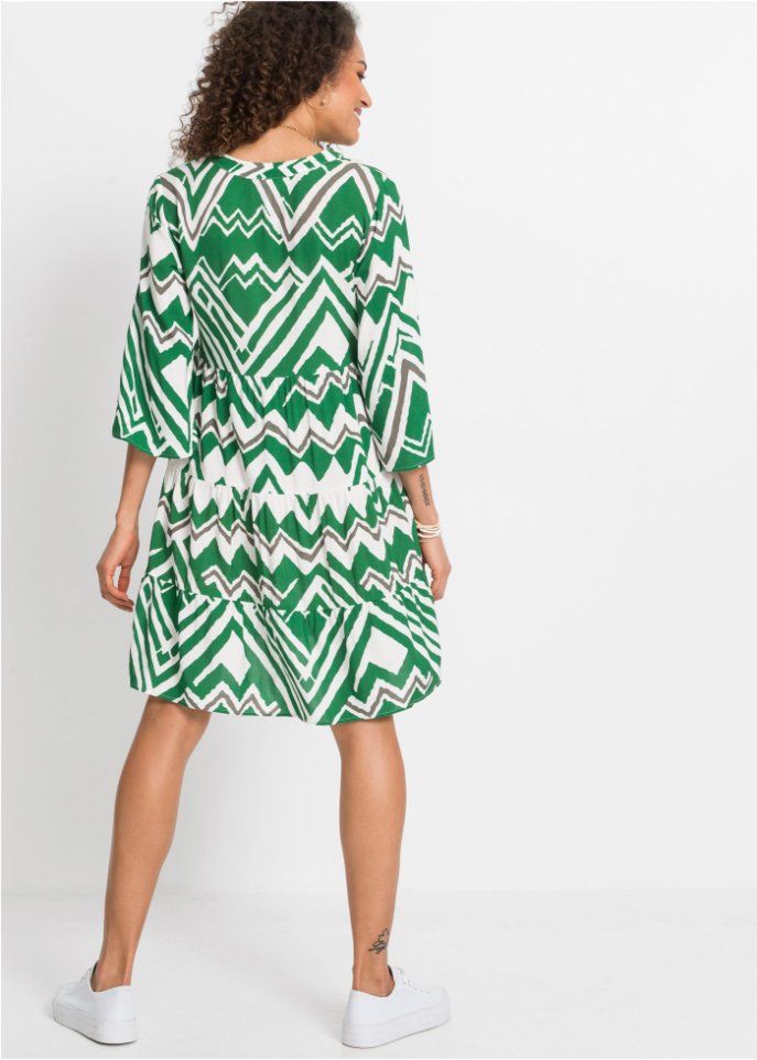 Gemustertes Kleid mit Volants